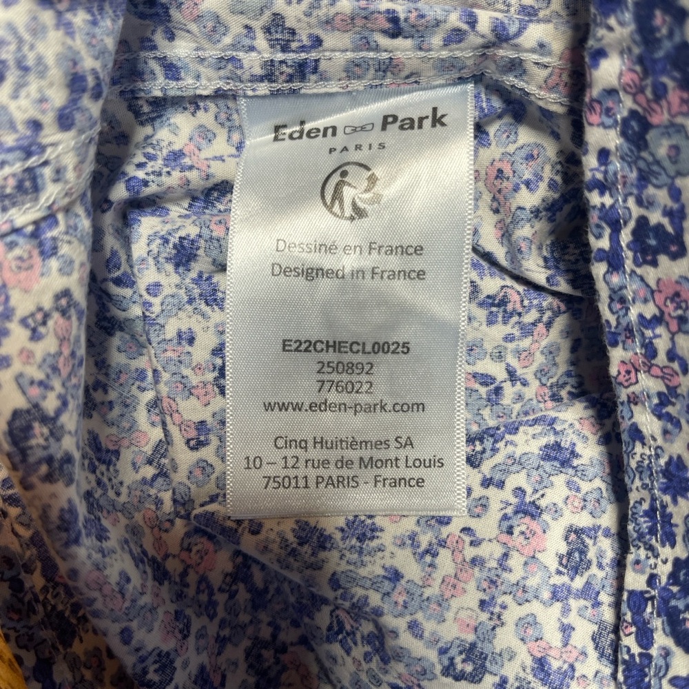 Navy Patterned Casual Button Down Shirt - image 7